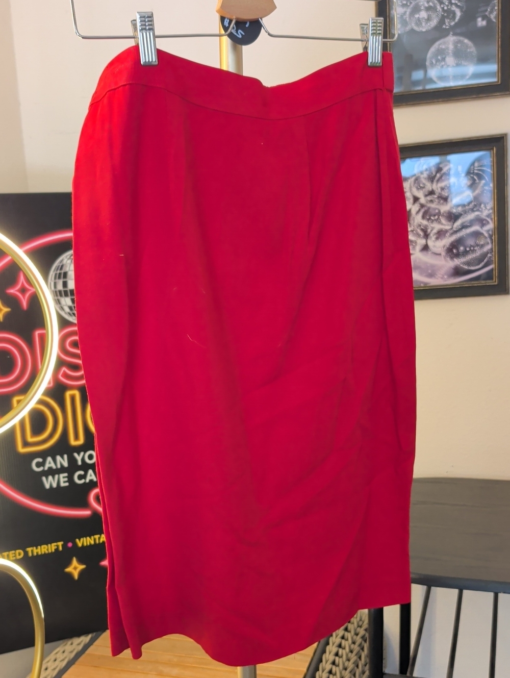 Classic Red Pencil Skirt - Women's